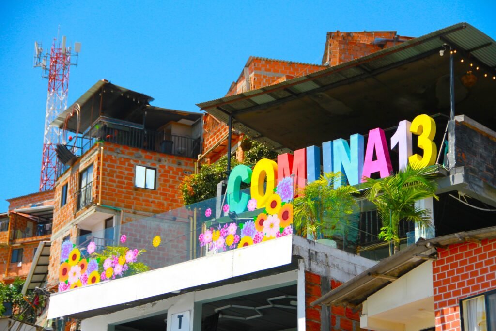 Vibrant street art in Comuna 13, Medellin showcases urban culture and tourism appeal., Colombia todo incluido